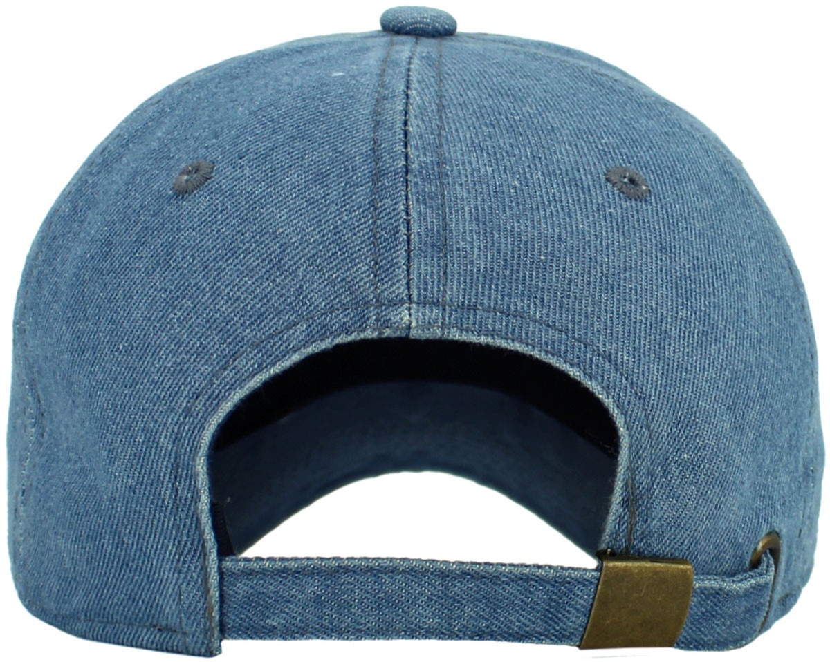 Medium Denim Low Profile Baseball Caps Back View